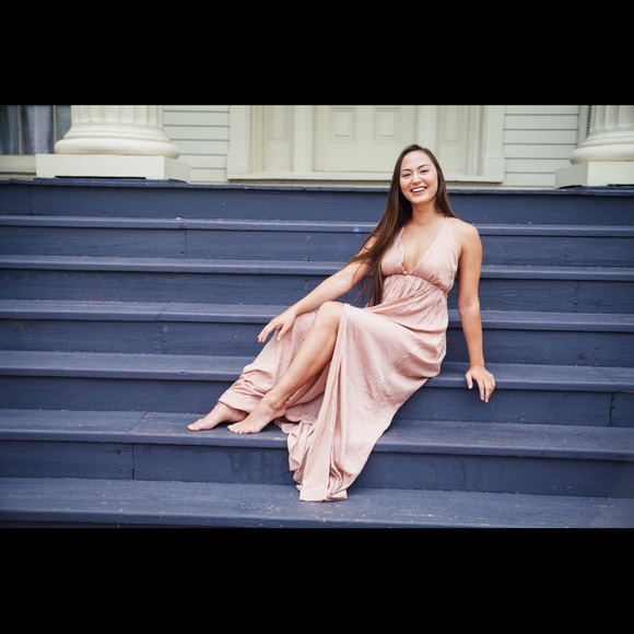 Sexy halter maxi dress with slit down leg - Picture 3 of 4